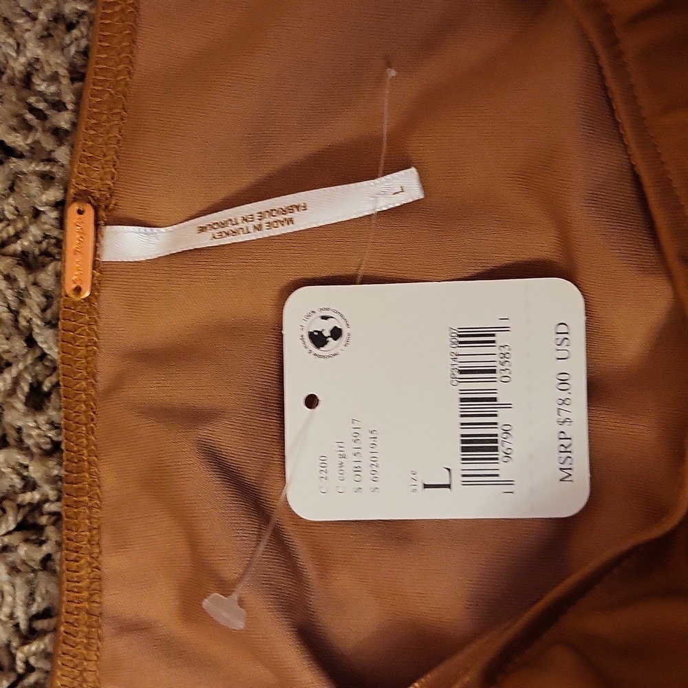 NWT Free People Ride Along Ruched Crop Tank in Cowgirl Large - Picture 3 of 7